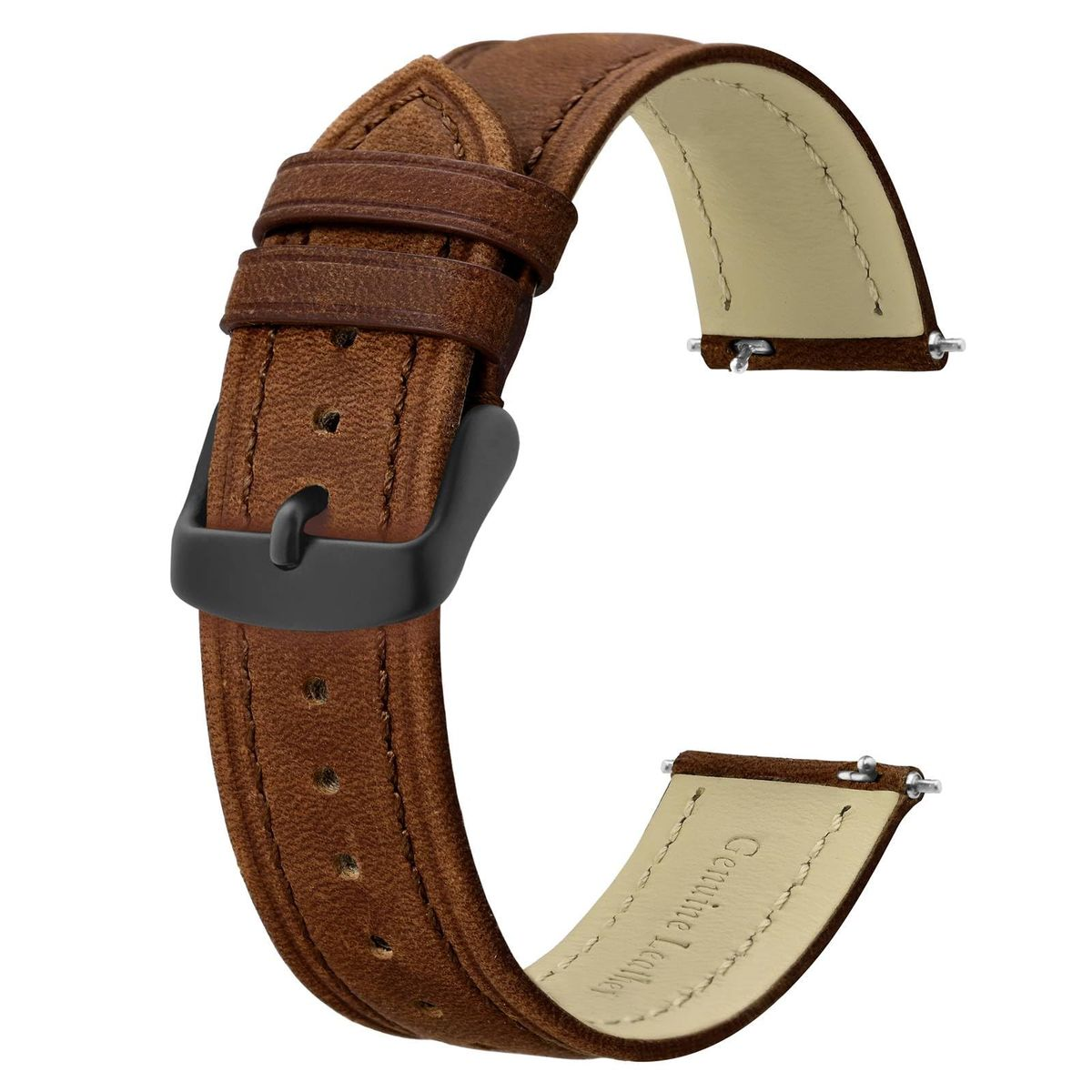 Vintage Brown Genuine Leather Quick-Release Watch Band