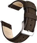 Dark Brown Genuine Leather Quick-Release Watch Band